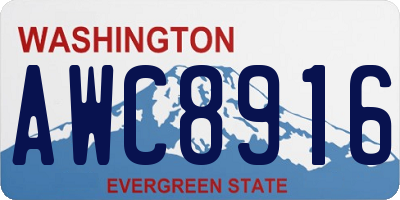 WA license plate AWC8916