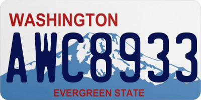 WA license plate AWC8933