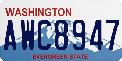 WA license plate AWC8947