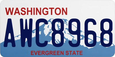 WA license plate AWC8968