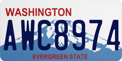 WA license plate AWC8974