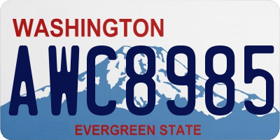 WA license plate AWC8985