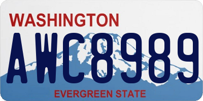 WA license plate AWC8989