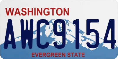 WA license plate AWC9154