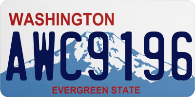 WA license plate AWC9196