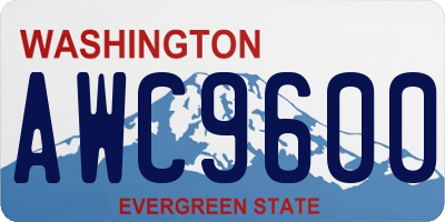 WA license plate AWC9600