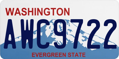 WA license plate AWC9722