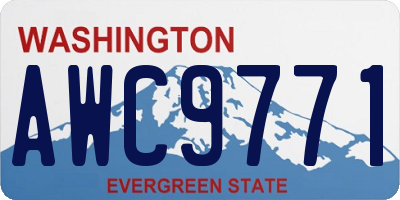 WA license plate AWC9771