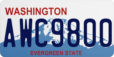 WA license plate AWC9800