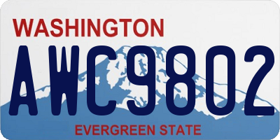 WA license plate AWC9802