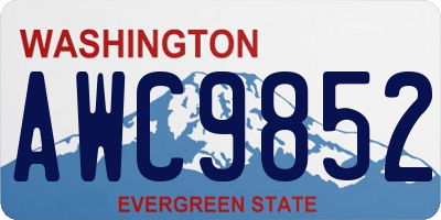 WA license plate AWC9852