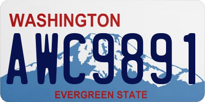 WA license plate AWC9891