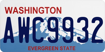 WA license plate AWC9932