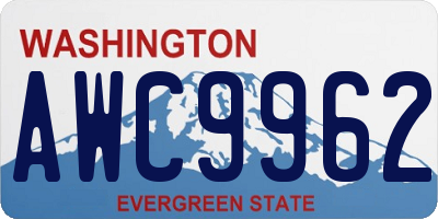 WA license plate AWC9962