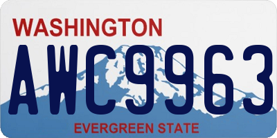 WA license plate AWC9963
