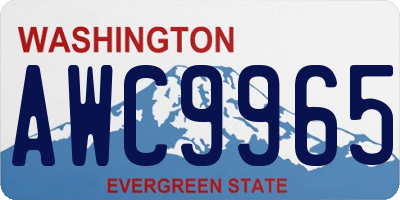 WA license plate AWC9965