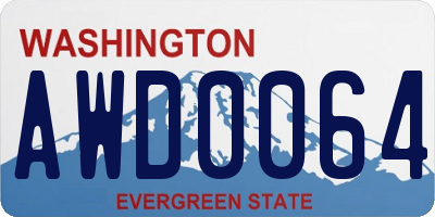 WA license plate AWD0064