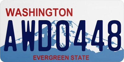 WA license plate AWD0448