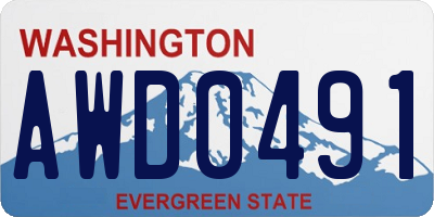 WA license plate AWD0491