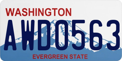 WA license plate AWD0563