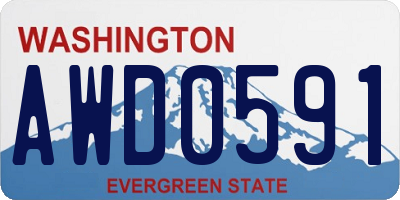 WA license plate AWD0591