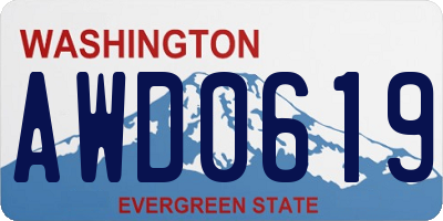 WA license plate AWD0619