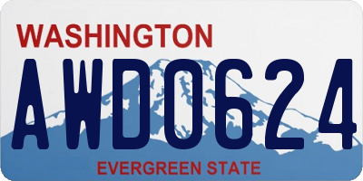 WA license plate AWD0624