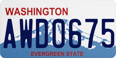 WA license plate AWD0675
