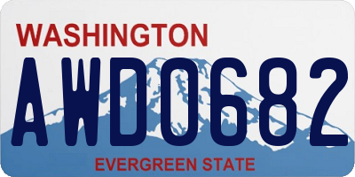WA license plate AWD0682