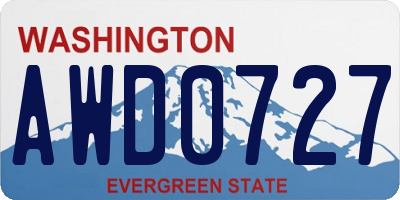 WA license plate AWD0727