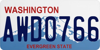 WA license plate AWD0766