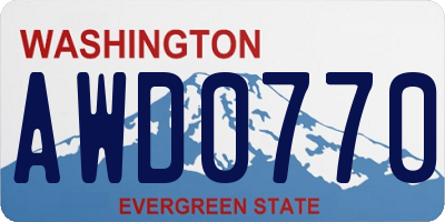 WA license plate AWD0770