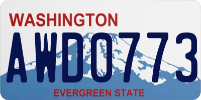 WA license plate AWD0773