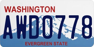 WA license plate AWD0778