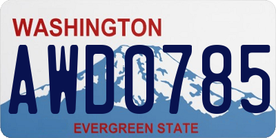 WA license plate AWD0785