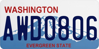 WA license plate AWD0806