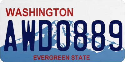 WA license plate AWD0889