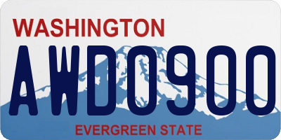 WA license plate AWD0900