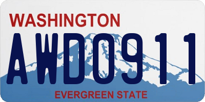 WA license plate AWD0911