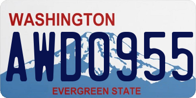 WA license plate AWD0955