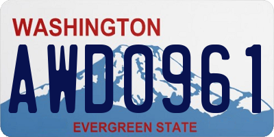 WA license plate AWD0961
