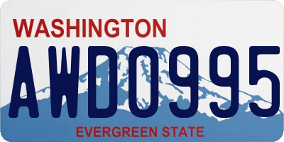 WA license plate AWD0995