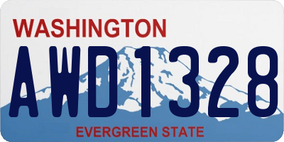 WA license plate AWD1328