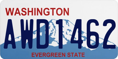 WA license plate AWD1462
