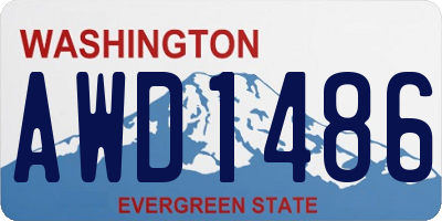 WA license plate AWD1486