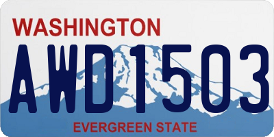 WA license plate AWD1503
