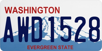 WA license plate AWD1528