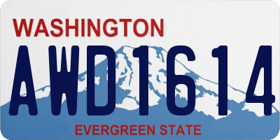 WA license plate AWD1614