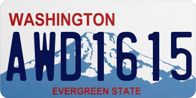 WA license plate AWD1615