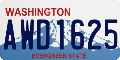 WA license plate AWD1625